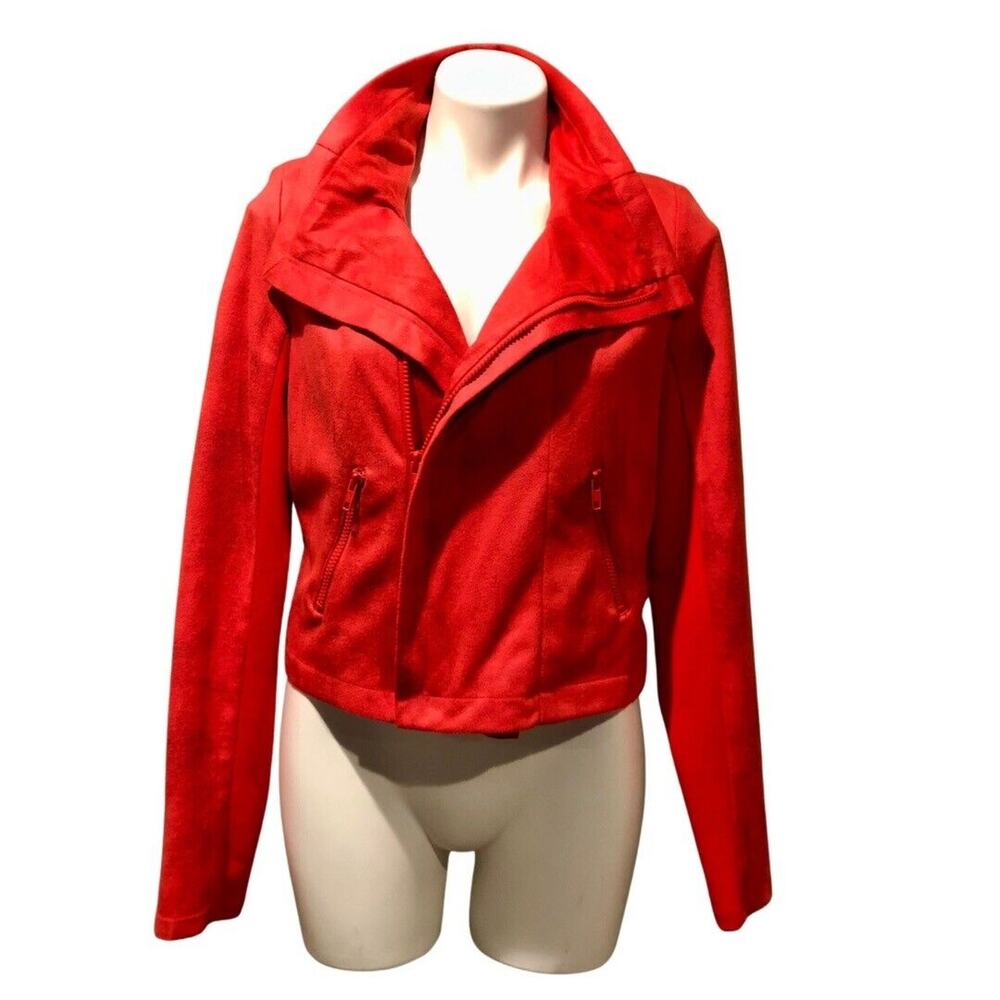 Rock & Republic Biker Moto Jacket 10 Red Lightweight Zipper Pockets